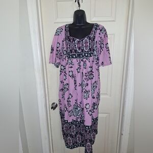Only Necessities Pink and Black Flutter Sleeve Sundress
